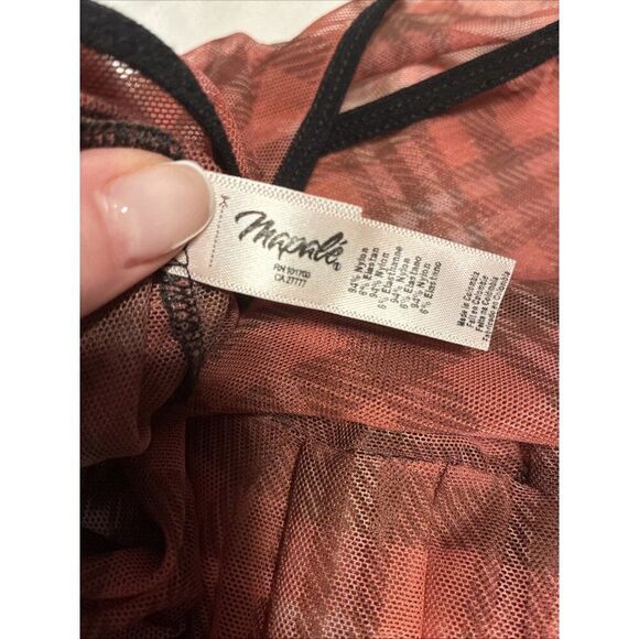 Mapale Womens Sexy Lingerie Red Black Nylon Mini Skirt Or Tube Top Large - Picture 4 of 5